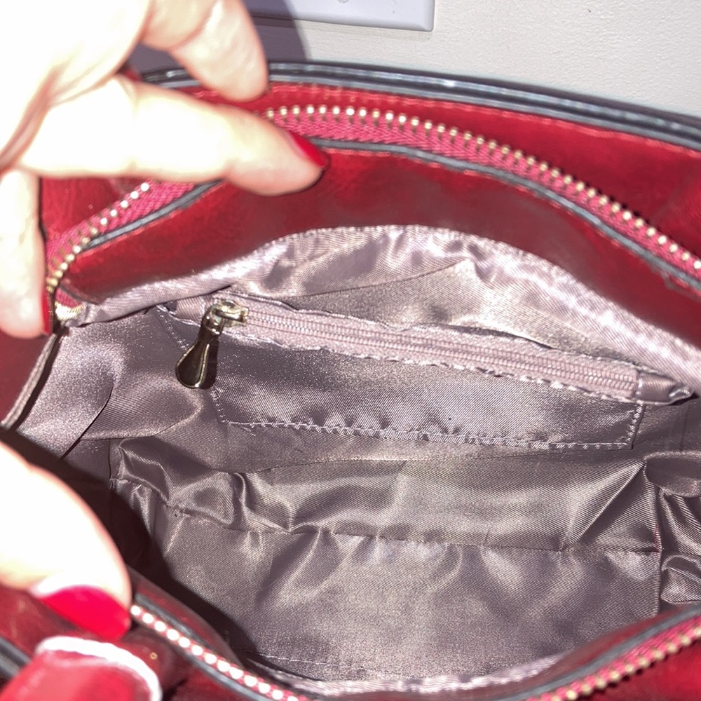 Red vegan leather medium size bag. New! - Picture 8 of 8